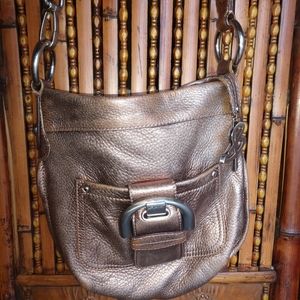 B Markowski gold leather purse bag sachel